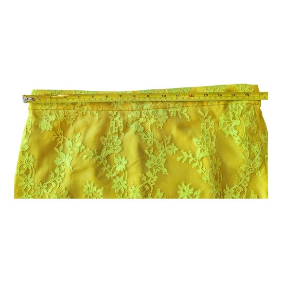 *NWT* J.Crew Chantilly Lace Pencil Skirt, Kiwi Yellow, Size 10 - Picture 10 of 12